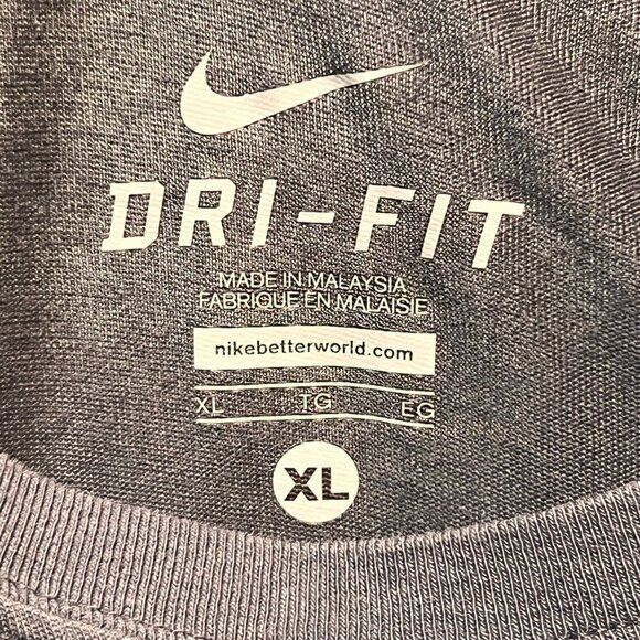 Nike Dri Fit T Shirt Just Do It Gray Green Spell Out Flames Splash Swoosh SZ XL - Picture 4 of 13